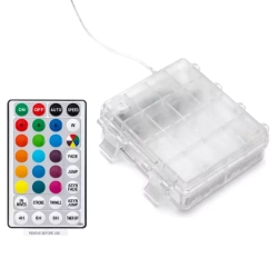 Wąż świetlny 10m multikolor 100led Φ5 RGB na baterie z pilotem 32key